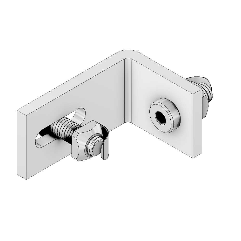 MODULAR SOLUTIONS ALUMINUM BRACKET GUARD UNIT FIXING ANGLE WITH SAFETY TORX BOLTS (RECOMMEND TOOL #23-100-0)